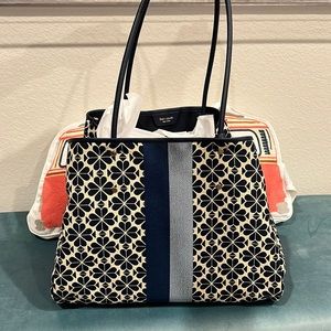 Kate Spade Flower Jacquard Stripe Everything - Large Tote